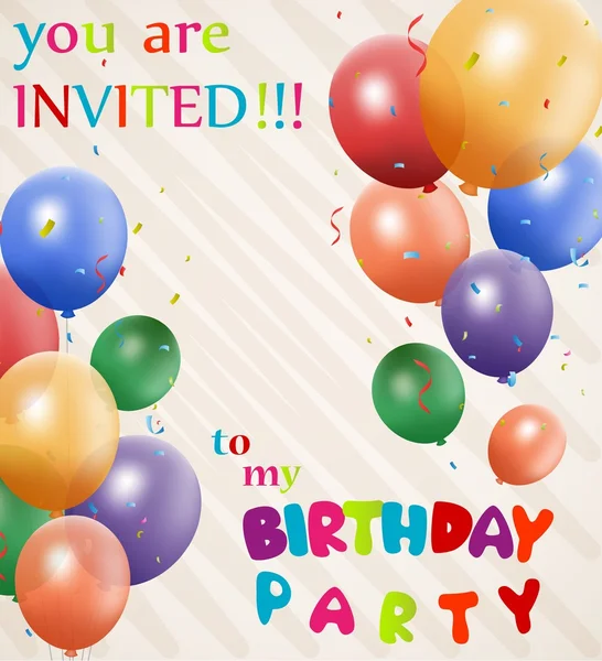 Birthday invitation card — Stock Vector