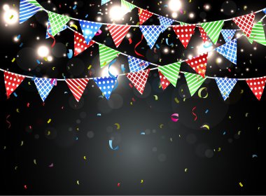 ışık gece arka plan üzerinde renkli konfeti