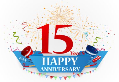 Mutlu yıldönümü kutlamaları havai fişek ile