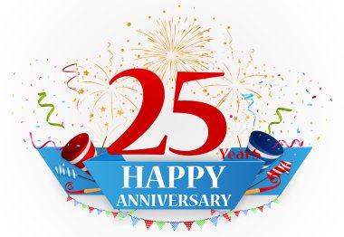 Mutlu yıldönümü kutlamaları havai fişek ile