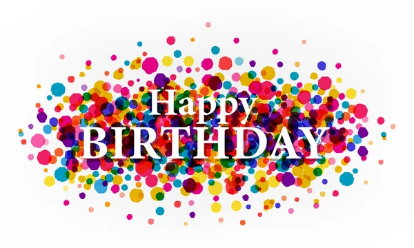 Gelukkige verjaardag met kleurrijke confetti — Stockvector