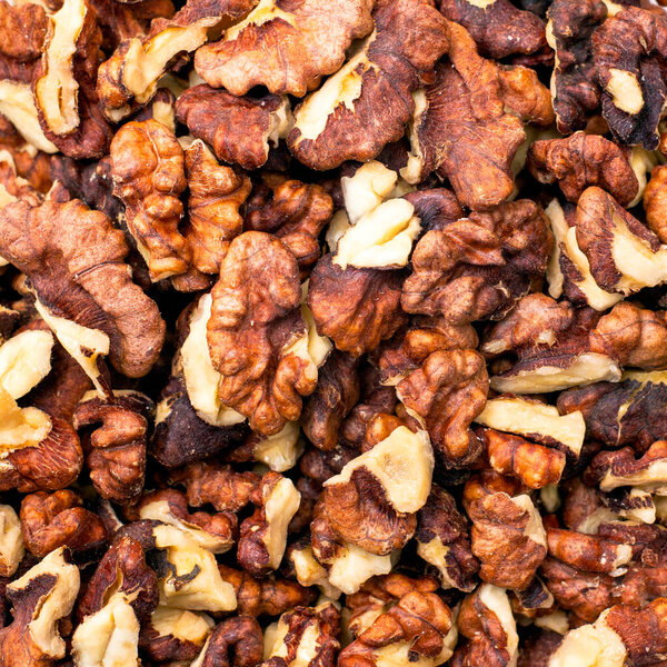 split walnut kernels for background. High quality photo