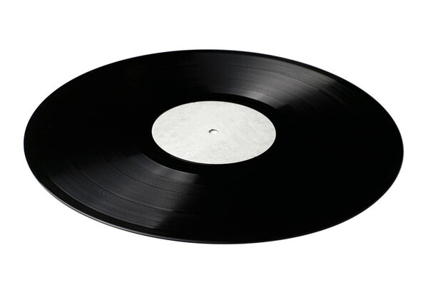 An old vinyl record isolated on a white background. High quality photo