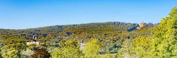 Panorama Nad Habichtswaldem Koło Kassel Słynnym Herkules Loewenburg Zamek Wilhelmshoehe — Zdjęcie stockowe