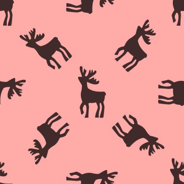 Renkli geyikli vektörsüz desen