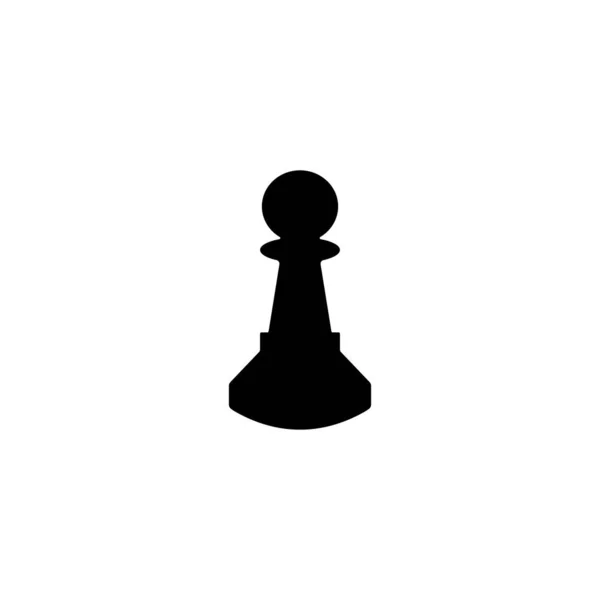 Wektor pionka szachowego odizolowany płaska ilustracja. Ikona pionka szachowego czarna na białym — Wektor stockowy