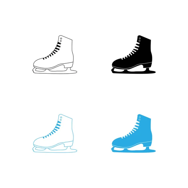 Deportes Invierno Patinaje Sobre Hielo Zapatos Vector Ilustración Diseño Línea — Vector de stock