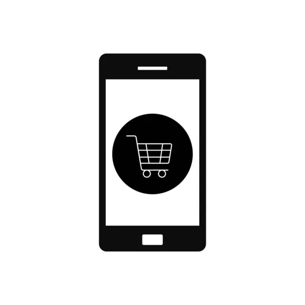 Ілюстрація Онлайн Покупки Використанням Мобільного Телефону Концепцією Графіки Показує Мобільний — стоковий вектор