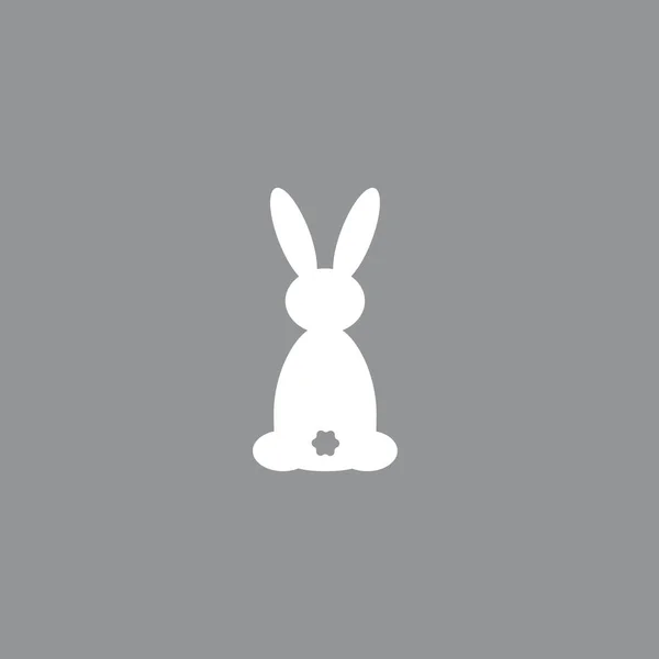 Lapin de Pâques blanc. Lapin de Pâques sur fond gris — Image vectorielle