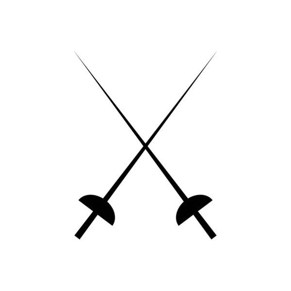 Fechten Symbol Zeichen Vector Illustration Auf Dem Weißen Hintergrund — Stockvektor
