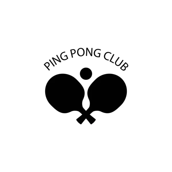 Etichetta ping pong da tavolo, logo, distintivo ed elementi di design. Modello di logotipo sportivo — Vettoriale Stock