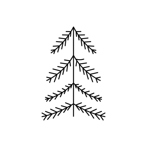 Рождественский элемент FirTree рука нарисована изолированно на белом фоне. Ручная векторная иллюстрация — стоковый вектор