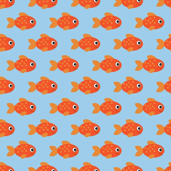 Vector Seamless Pattern Fishes Childish — Stock Vector