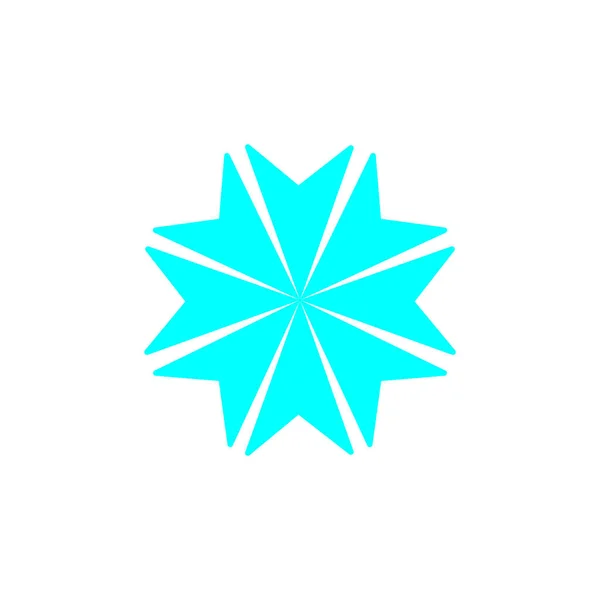 Illustration Vectorielle Icône Plate Flocon Neige Flocon Neige Bleu Isolé — Image vectorielle