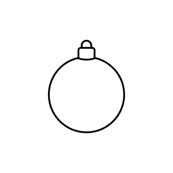 Boule de Noël ornement contour forme sur fond blanc. Illustration vectorielle — Image vectorielle
