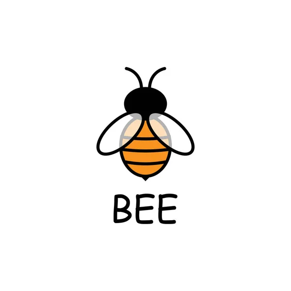 Bee Logo diseño vector plantilla lineal estilo geométrico. Bug Logotype concepto creativo divertido icono . — Vector de stock