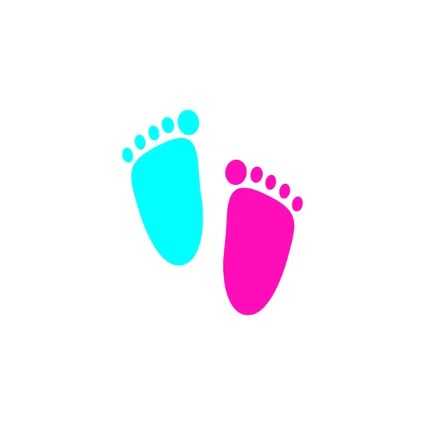 Baby footprint pink and blue vector illustration isolated on white background — Stock Vector