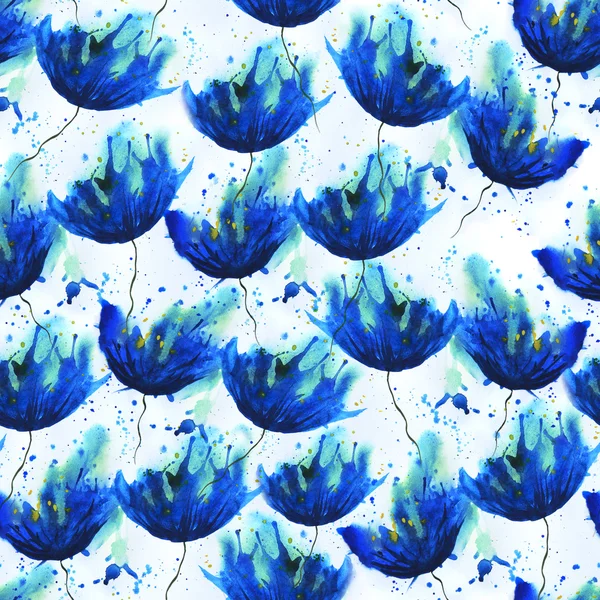 Padrão de aquarela de cornflower — Fotografia de Stock