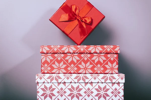 Christmas gift or present boxes with filter look — Stock Photo, Image