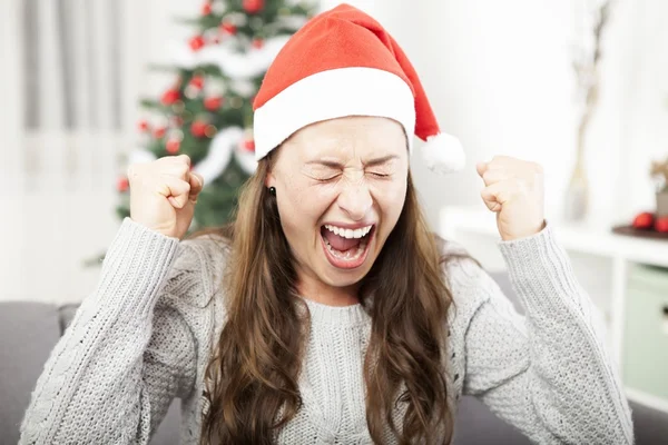 Young girl is frustrated about christmas — Stock Photo, Image