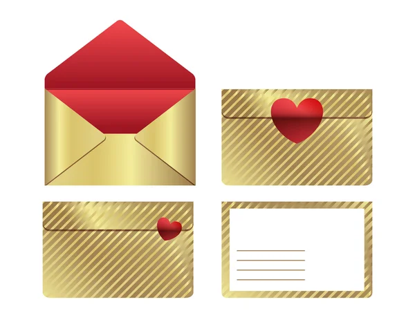 Envelope de correio dourado —  Vetores de Stock