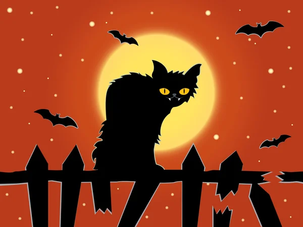 Gato Halloween — Vetor de Stock