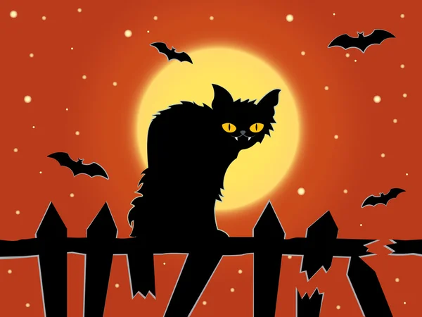 Halloween katt — Stock vektor