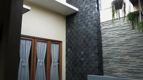 Design decorativo esterno in pietra parete casa — Video Stock