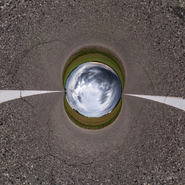 Inverze Modré Malé Planetární Transformace Sférického Panoramatu 360 Stupňů Sférický — Stock fotografie
