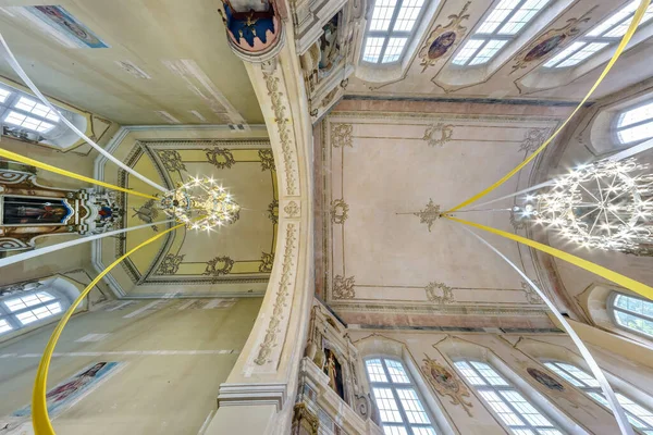Geraneny Belarus September 2018 Interior Dome Looking Old Catholic Baroque — Stock Photo, Image