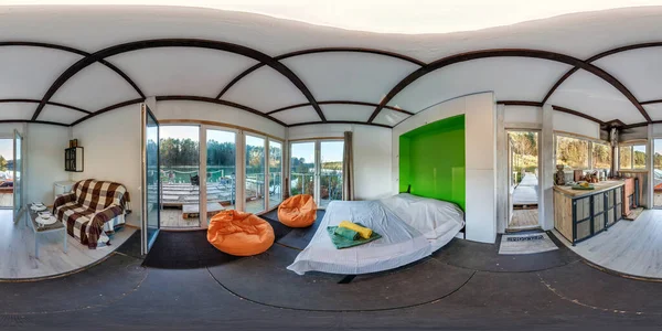 Πλήρες Σφαιρικό Hdri Panorama 360 Μοίρες Γωνία Άποψη Στο Υπνοδωμάτιο — Φωτογραφία Αρχείου