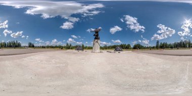 full seamless spherical hdri panorama 360 degrees view near Memorial complex in memory of the heroes and victims of the First World War, Winged genius of soldier glory  in equirectangular projection clipart