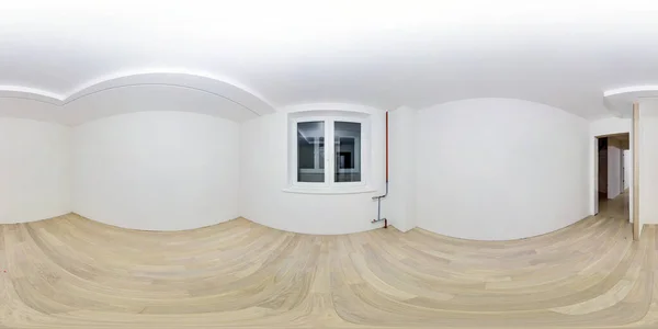 empty white room without furniture. full spherical hdri panorama 360 degrees in interior room in modern apartments,  office or clinic in equirectangular projection
