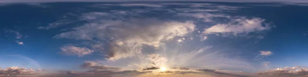 Bezešvé Večerní Modré Nebe Hdri Panorama 360 Stupňů Úhlu Pohledu — Stock fotografie