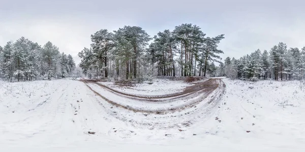 Χειμώνας Πλήρες Σφαιρικό Hdri Πανόραμα 360 Μοίρες Γωνία Άποψη Στο — Φωτογραφία Αρχείου