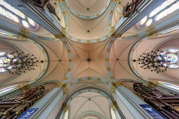 Belarus September 2018 Interior Dome Looking Old Catholic Baroque Church — Stock Photo, Image