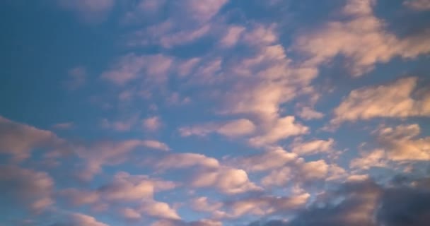 Time Lapse Clip Van Donker Blauw Pluizig Krullend Rollende Wolken — Stockvideo