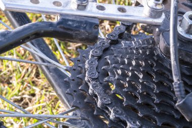 Kirli bisiklet kasetinin görüntüsü