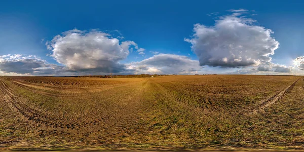 Full Spherical Hdri Panorama 360 Degrees Angle View Farming Fields — Zdjęcie stockowe