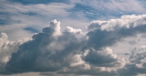 Zeitraffer Clip Von Mehreren Lockig Rollenden Wolkenschichten Bei Windigem Wetter — Stockvideo