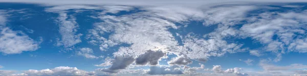 Céu Azul Nublado Panorama Hdri 360 Graus Vista Ângulo Com — Fotografia de Stock