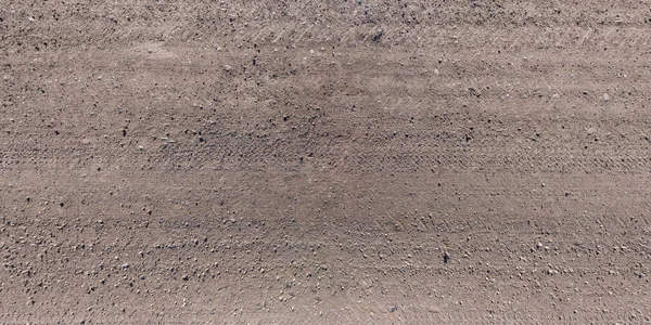 Panorama Road Surface Gravel Road Car Tire Tracks — Stock Photo, Image