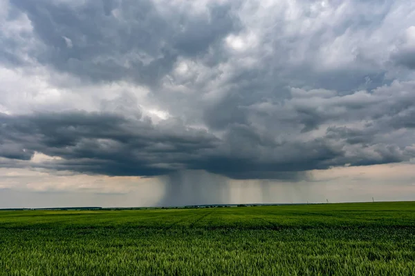 Landscape Dark Sky Rain Clouds Storm Thunderstorm Front — Stock Photo, Image