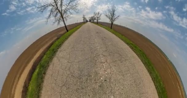 Mica Transformare Planetei Curbura Spațiului Rotirea Abstractă Torsiunea Filarea Panoramei — Videoclip de stoc