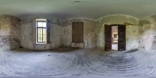 Opuszczony Pusty Betonowy Pokój Lub Niedokończony Budynek Pełni Bezproblemowa Sferyczna — Zdjęcie stockowe