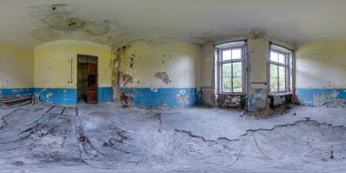 Boş beton oda ya da tamamlanmamış bina. tam dikişsiz küresel hdri panorama 360 derece açı görünümü eşdörtgen projeksiyon, hazır AR VR sanal gerçeklik içeriği