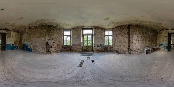 Abandonado Quarto Concreto Vazio Edifício Antigo Panorama Hdri Esférico Sem — Fotografia de Stock