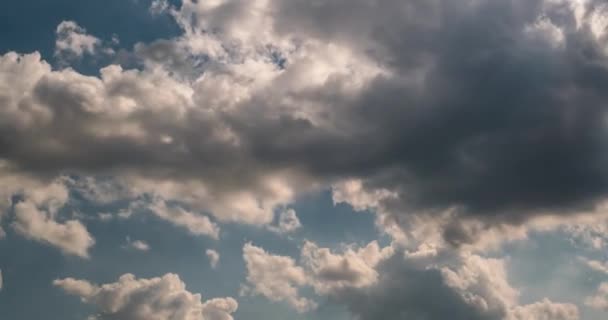 Time Lapse Κλιπ Από Πολλά Χνουδωτά Σγουρά Στρώματα Σύννεφο Κύλισης — Αρχείο Βίντεο