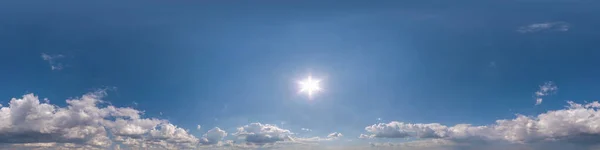 Klarer Blauer Himmel Hdri 360 Panorama Mit Weißen Wolken Nahtloses — Stockfoto