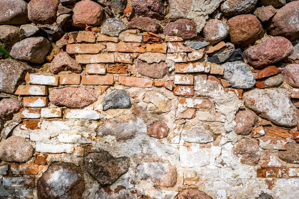 Superficie Muro Vecchio Pietre Enormi Edificio Antico Distrutto — Foto Stock